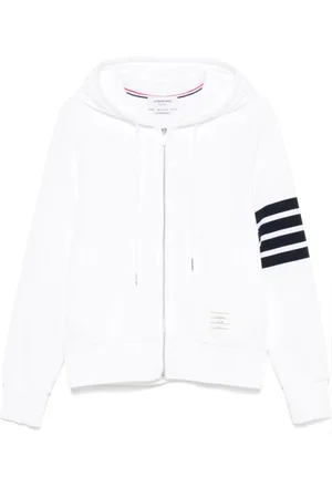 Thom Browne Sweathshirts & Hoodies, Herre, Hvid, M, Hvid hættetrøje med logo patch