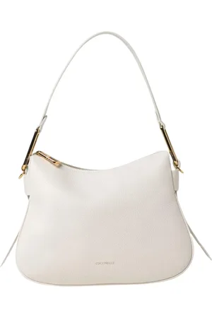 Coccinelle Taske, Dame, Hvid, ONE SIZE, Uld, Sort Læder Skuldertaske