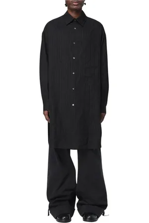 ANN DEMEULEMEESTER Skjorte, Herre, Sort, L, Uld, Sort Krave Sweater Stilfuldt Moderne Design