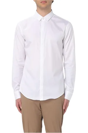Emporio Armani Skjorte, Herre, Hvid, 2XL, Bomuld, Klassisk Skjorte