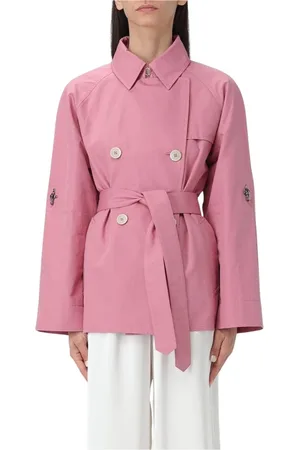 FAY Frakke, Dame, Lyserød, S, Bomuld, Sort Trenchcoat Elegant Stil