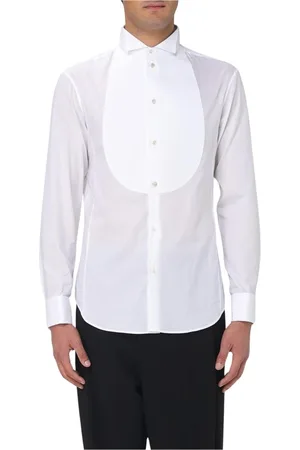Giorgio Armani Skjorte, Herre, Hvid, L, Bomuld, Hvid Formel Skjorte Bib Front