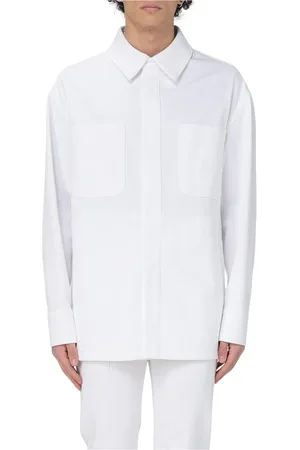 Fendi Skjorte, Herre, Hvid, M, Bomuld, Hvid Krave Sweater