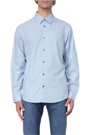 Armani Exchange Skjorte, Herre, Blå, XL, Bomuld, Hvid Bomuldsskjorte Klassisk Design