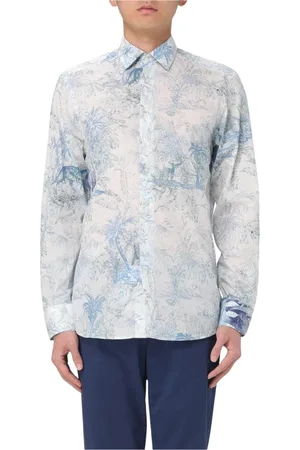 Etro Skjorte, Herre, Blå, 2XL, Bomuld, Tropisk Bomuldsskjorte til Moderne Mand
