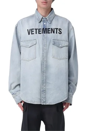 Vetements Skjorte, Herre, Blå, L, Uld, Klassisk Blå Skjorte med Knapper