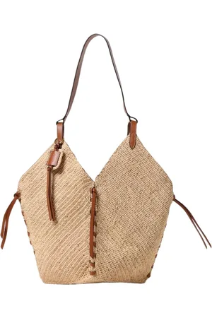 Isabel Marant Taske, Dame, , ONE SIZE, Uld, Raffia Tote Bag Leather Accents