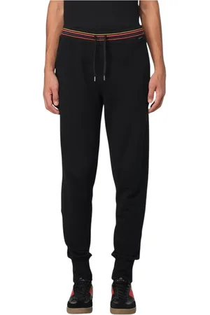 Paul Smith Bukser, Herre, Sort, 2XL, Uld, Sweatpants med Stribedetalje