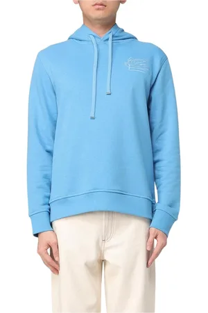 Etro Sweathshirts & Hoodies, Herre, Blå, M, Bomuld, Blå Broderet Hættetrøje Sweatshirt