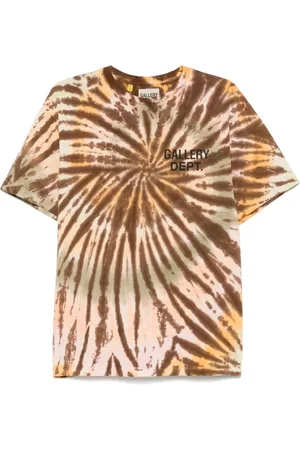 GALLERY DEPT. Top, Herre, Brun, XS, Tie-Dye Crew Neck T-shirt