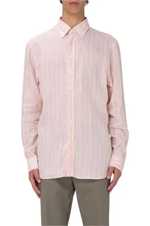 Etro Skjorte, Herre, , 4XL, Linned, Stribet Linnedskjorte