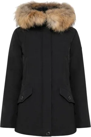 CANADIENS Jakke, Dame, Sort, XS, Uld, Sort Vinter Parka Kvinders Jakke