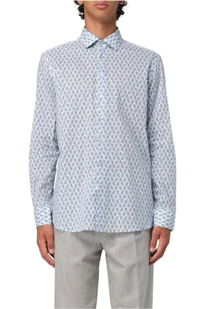 Etro Skjorte, Herre, Blå, XL, Bomuld, Blå Paisley Print Skjorte