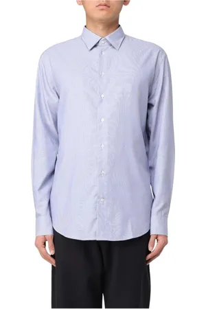 Emporio Armani Skjorte, Herre, Blå, M, Bomuld, Blå Skjorte, Slim Fit