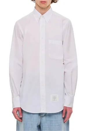 Thom Browne Skjorte, Herre, Hvid, L, Bomuld, Hvid Poplin Skjorte