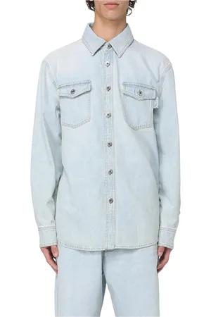 Bottega Veneta Skjorte, Herre, Blå, L, Denim, Blå Denim Skjorte Langærmet Casual