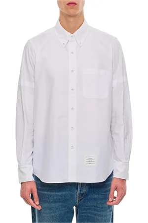 Thom Browne Skjorte, Herre, Hvid, M, Bomuld, Klassisk Hvid Skjorte Afslappet Pasform