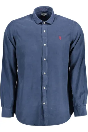 U.S. Polo Assn. Skjorte, Herre, Blå, 2XL, Bomuld, Blå Bomuldsskjorte til Mænd