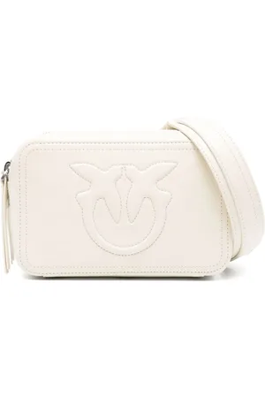 Pinko Taske, Dame, , ONE SIZE, Uld, Elegant Skuldertaske Bianco E Argento