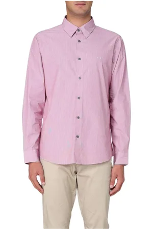 Armani Exchange Skjorte, Herre, Lyserød, M, Bomuld, Blå Pinstripe Skjorte