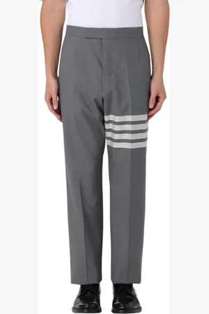 Thom Browne Bukser, Herre, Grå, XL, Klassiske Stribede Bukser til Mænd