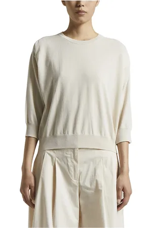 PESERICO SIGN Strik, Dame, , L, Bomuld, Ren bomuld crepe tricot sweater