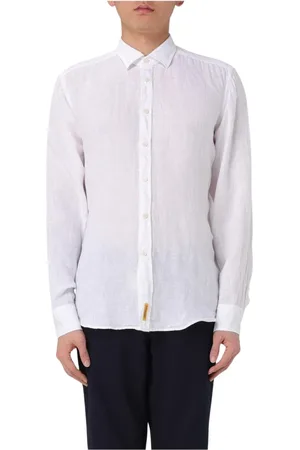 B.D.BAGGIES Skjorte, Herre, Hvid, 2XL, Uld, Rosa Linnedskjorte Stilfuldt Herremode