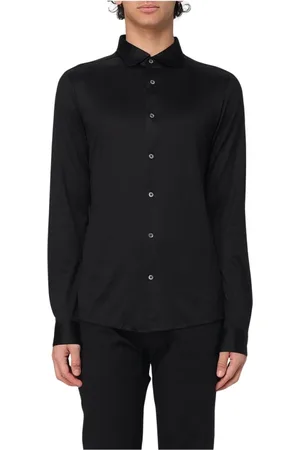 Emporio Armani Skjorte, Herre, Sort, S, Hvid Strikskjorte til Mænd