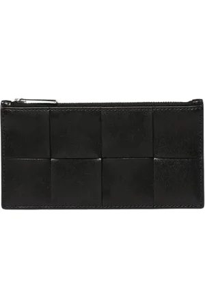 Bottega Veneta Tilbehør, Herre, Sort, ONE SIZE, Læder, Sort Læder Lynlås Pung