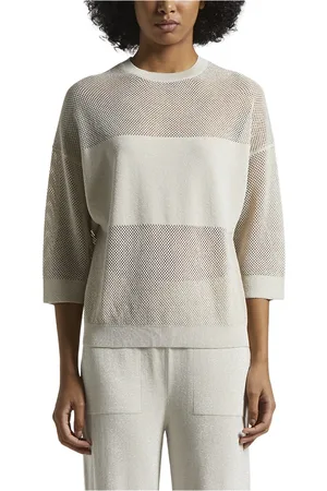 PESERICO SIGN Strik, Dame, , XS, Bomuld, Ren bomuld crepe tricot sweater