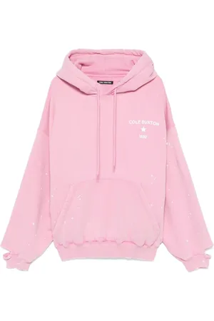Cole Buxton Sweathshirts & Hoodies, Herre, Lyserød, S, Uld, Lyserød hættetrøje med logo print