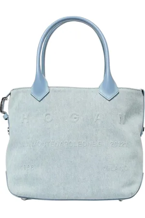 Hogan Taske, Dame, Blå, ONE SIZE, Uld, Præget Logo Denim Skuldertaske