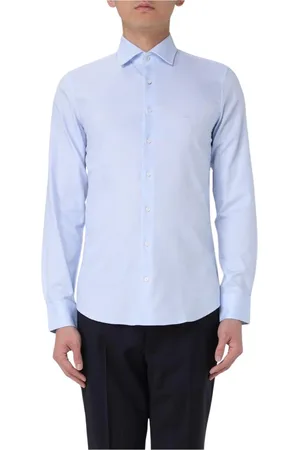 Michael Kors Skjorte, Herre, Blå, M, Blå Klassisk Button-Up Skjorte