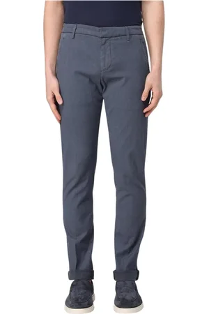 Dondup Bukser, Herre, Blå, W30, Bomuld, Slim Fit Casual Chinos Blå Bukser