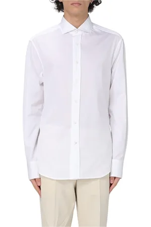 Brunello Cucinelli Skjorte, Herre, Hvid, M, Klassisk Hvid Button-Up Skjorte