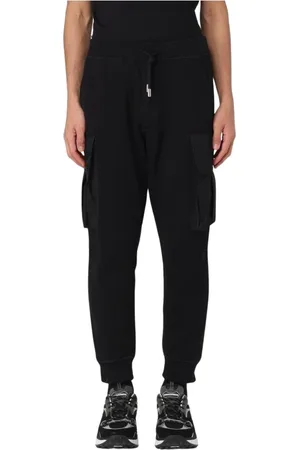 Dsquared2 Bukser, Herre, Sort, L, Sorte Cargo Joggers med Lommer
