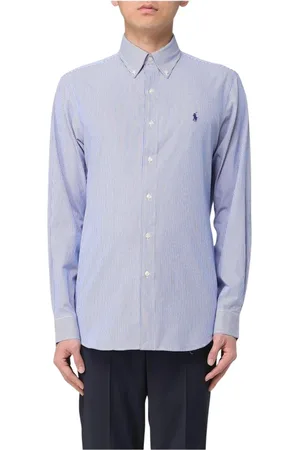 Ralph Lauren Skjorte, Herre, Blå, S, Bomuld, Stribet Skjorte Herre Hvid