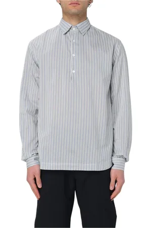 BARENA Skjorte, Herre, Grå, XL, Grå Polo Skjorte Klassisk Stil