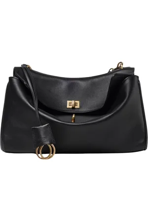 Balenciaga Taske, Dame, Sort, ONE SIZE, Uld, Sort Læder Skuldertaske med Kæde
