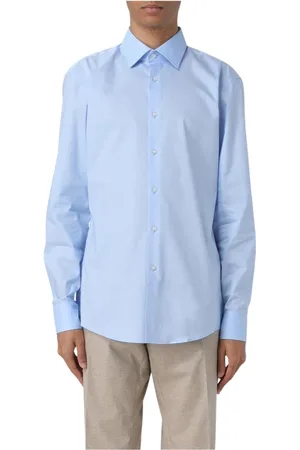 HUGO BOSS Skjorte, Herre, Blå, 2XL, Bomuld, Elegant Bomuldsskjorte