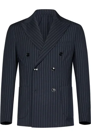 MICHAEL COAL Jakke, Herre, Blå, M, Uld, Marineblå Dobbeltbrystet Blazer