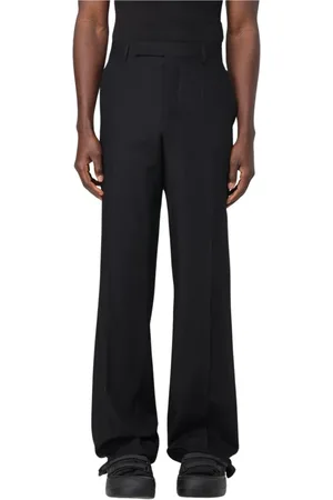 Rick Owens Bukser, Herre, Sort, 3XL, Sorte Wide-Leg Drop-Crotch Bukser