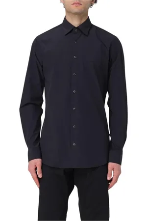 Michael Kors Skjorte, Herre, Sort, M, Uld, Blå Casual Button-Up Skjorte