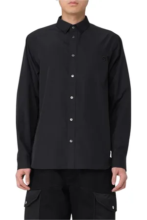 SACAI Skjorte, Herre, Sort, M, Bomuld, Sort Bomuldsskjorte Moderne Stil
