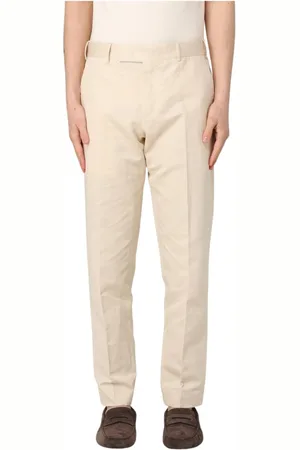 PT Torino Bukser, Herre, , L, Uld, Sand Klassiske Straight-Leg Chinos