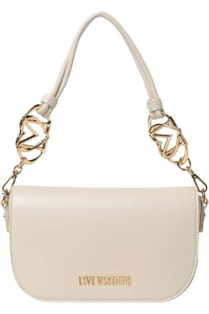 Moschino Taske, Dame, , ONE SIZE, Uld, Buet Kæde Skuldertaske Elfenben