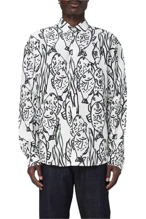 Jacquemus Skjorte, Herre, Hvid, L, Bomuld, Hvid langærmet skjorte med mælkebøtte design