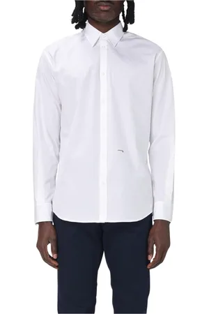 Dsquared2 Skjorte, Herre, Hvid, L, Bomuld, Sort Langærmet Poplin Skjorte