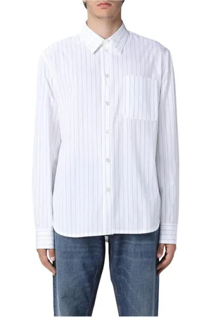 Bottega Veneta Skjorte, Herre, Hvid, M, Bomuld, Elegant Stribet Skjorte