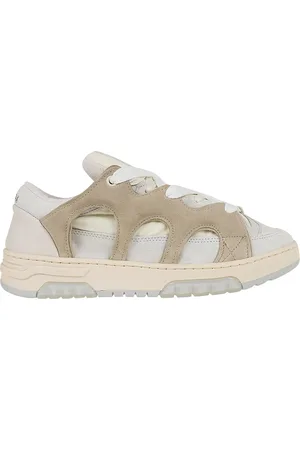 PAURA Sko, Dame, , 38 2/3 EU, Bomuld, Hvide Mesh & Ruskind Sneakers